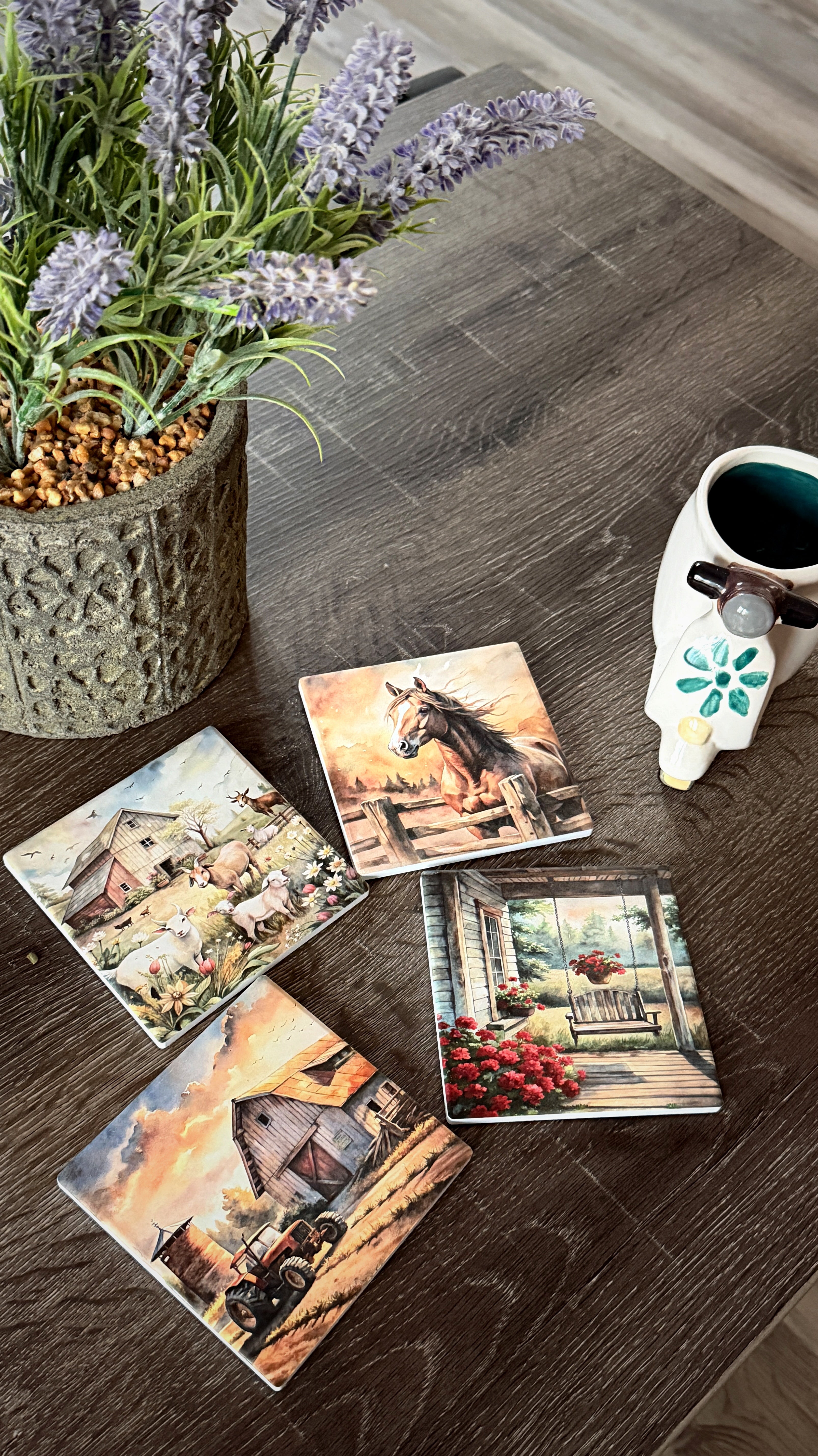 The cozy barn 4 pack coasters