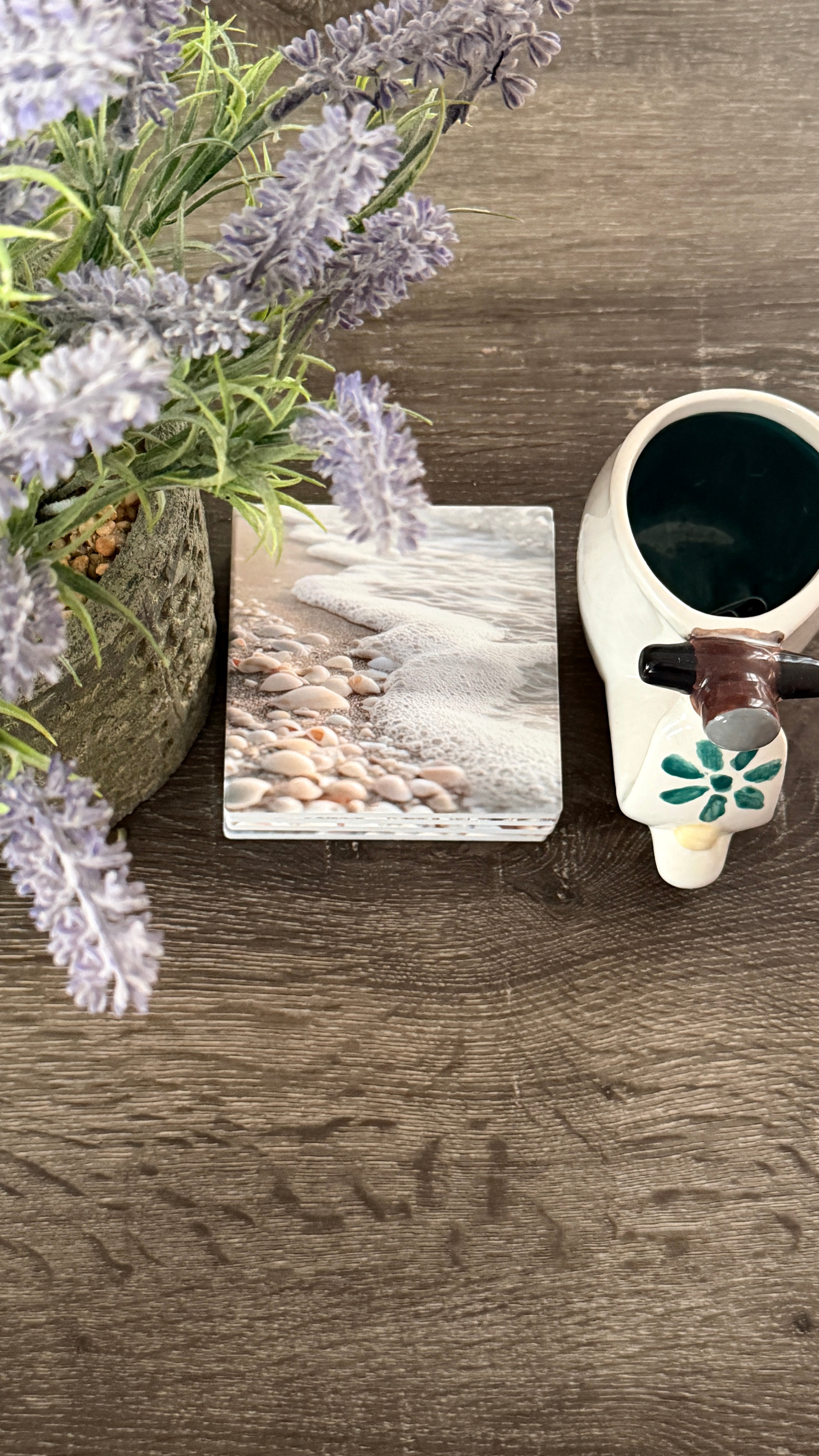 Beach coffee coasters